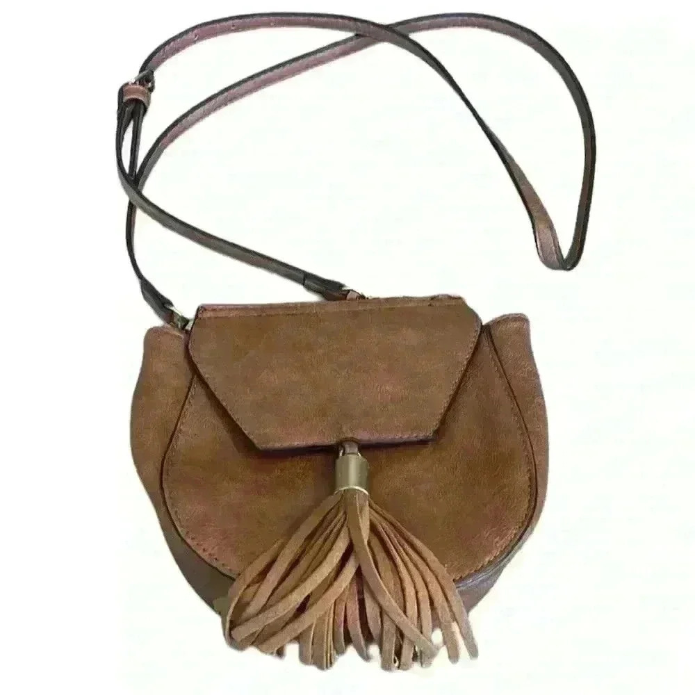 Chillx By Le Miel Vintage Style Brown Crossbody Bag